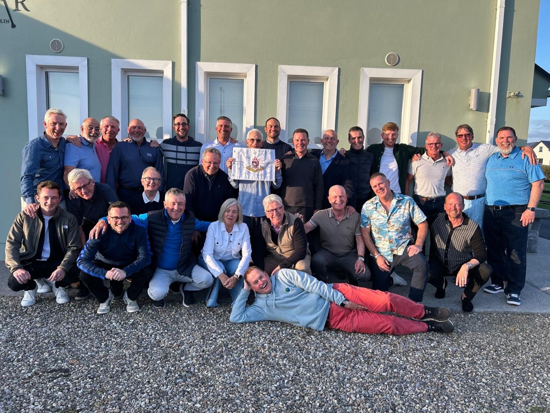 Team Ireland gathered with the Killarney Cup flag at a previous playing